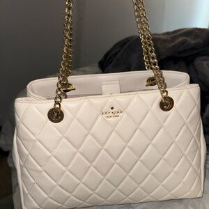 Kate Spade Cream Quilted Carey Shoulder Bag with matching wallet